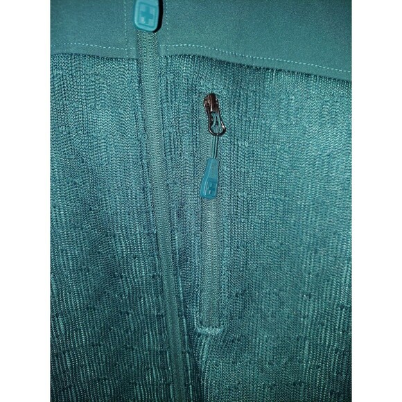 Swiss Tech Women's Front zip Jacket Teal Rain  Pockets Medium - Picture 4 of 10